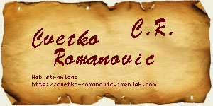 Cvetko Romanović vizit kartica